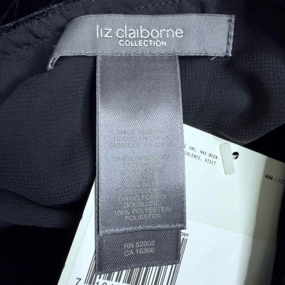 Vintage Liz Claiborne Velvet Maxi Skirt Women Size 6 Black‎ NWT